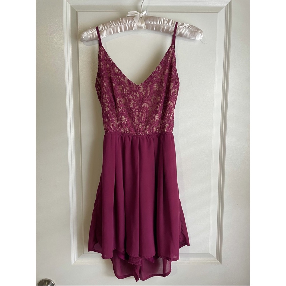 Purple backless romper